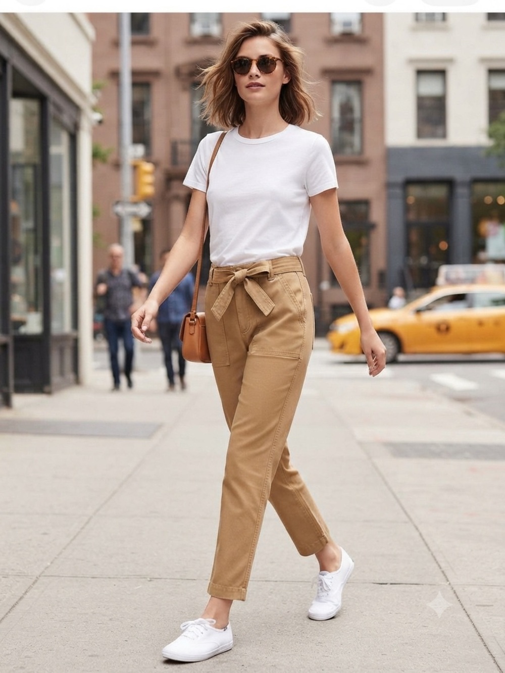 Banana Republic Ultra High Rise Utility Pants in Brown-Tan with Belt